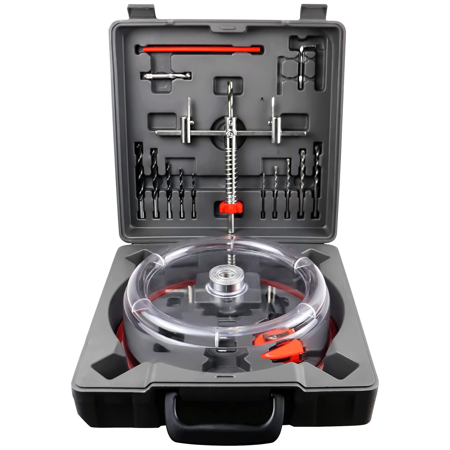 Adjustable Hole Saw Cutter Kit 1-5/8" to 8" (40-200mm) Twin Blade Hole Saw with ABS Dust Shield for Making recessed Lights
