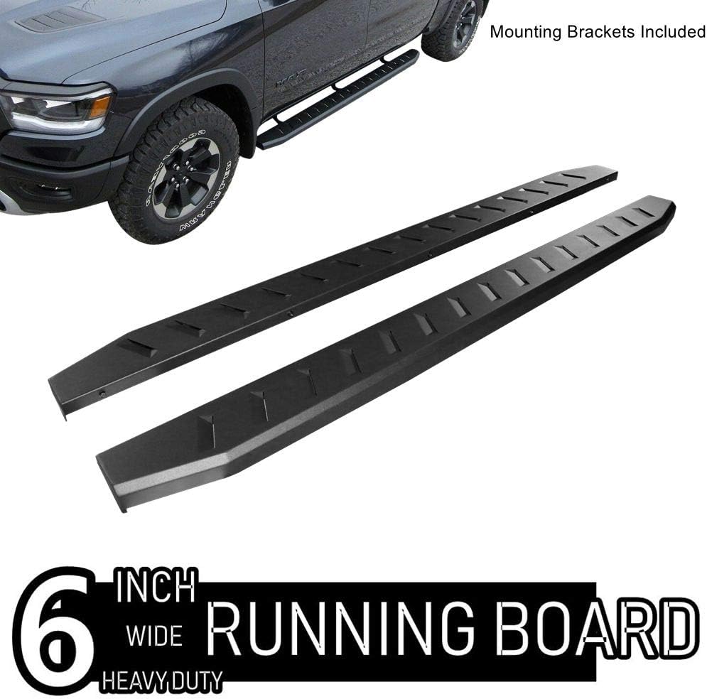 ONINE 6 Inch Black Running Boards Custom Fit 2019-2022 Chevy Silverado/Gmc Sierra 1500 & 2020-2022 Chevy Silverado/Gmc Sierra 2500/3500 Crew Cab Side