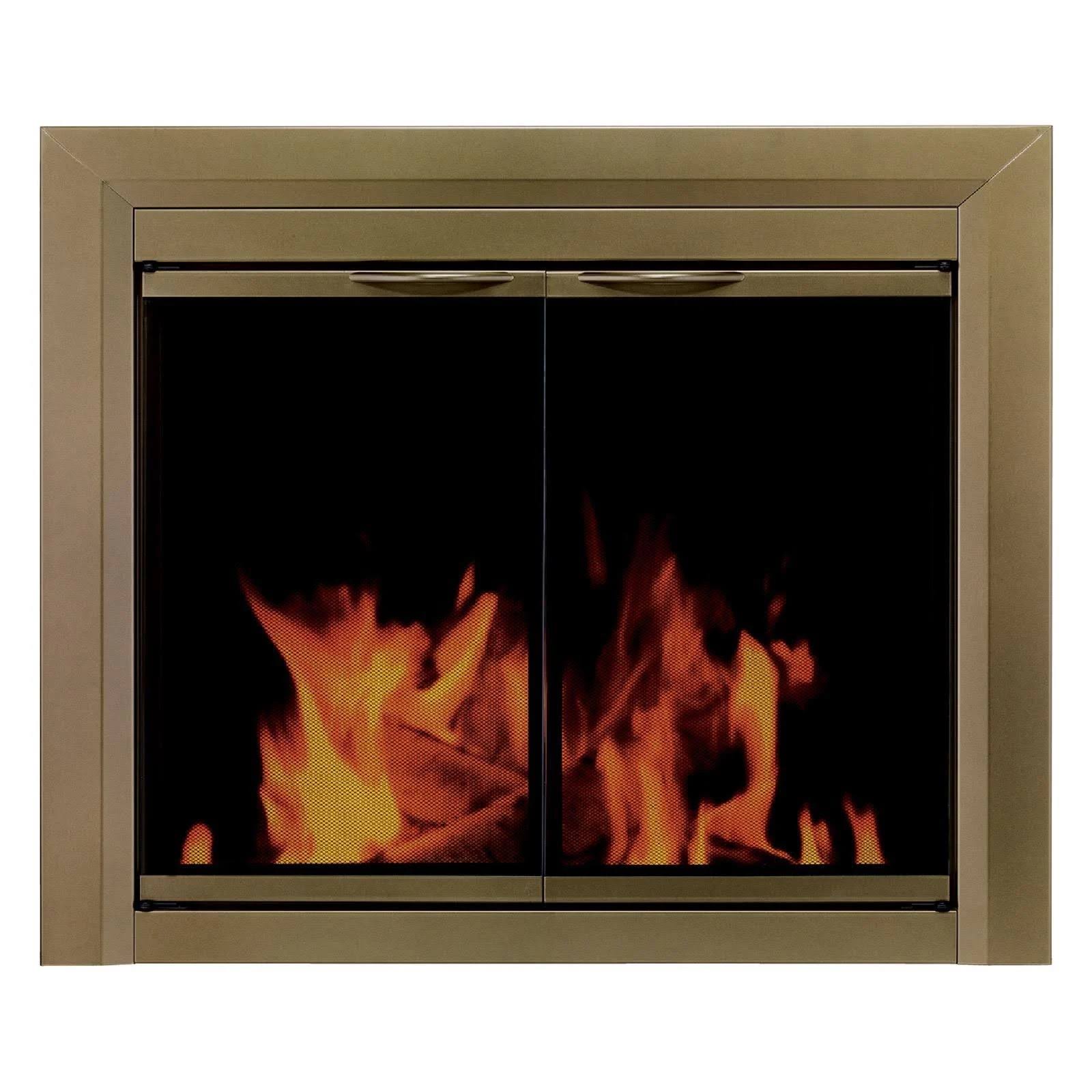 Pleasant Hearth CA-3202 Cahill Fireplace Glass DOOR, Antique Brass, Large