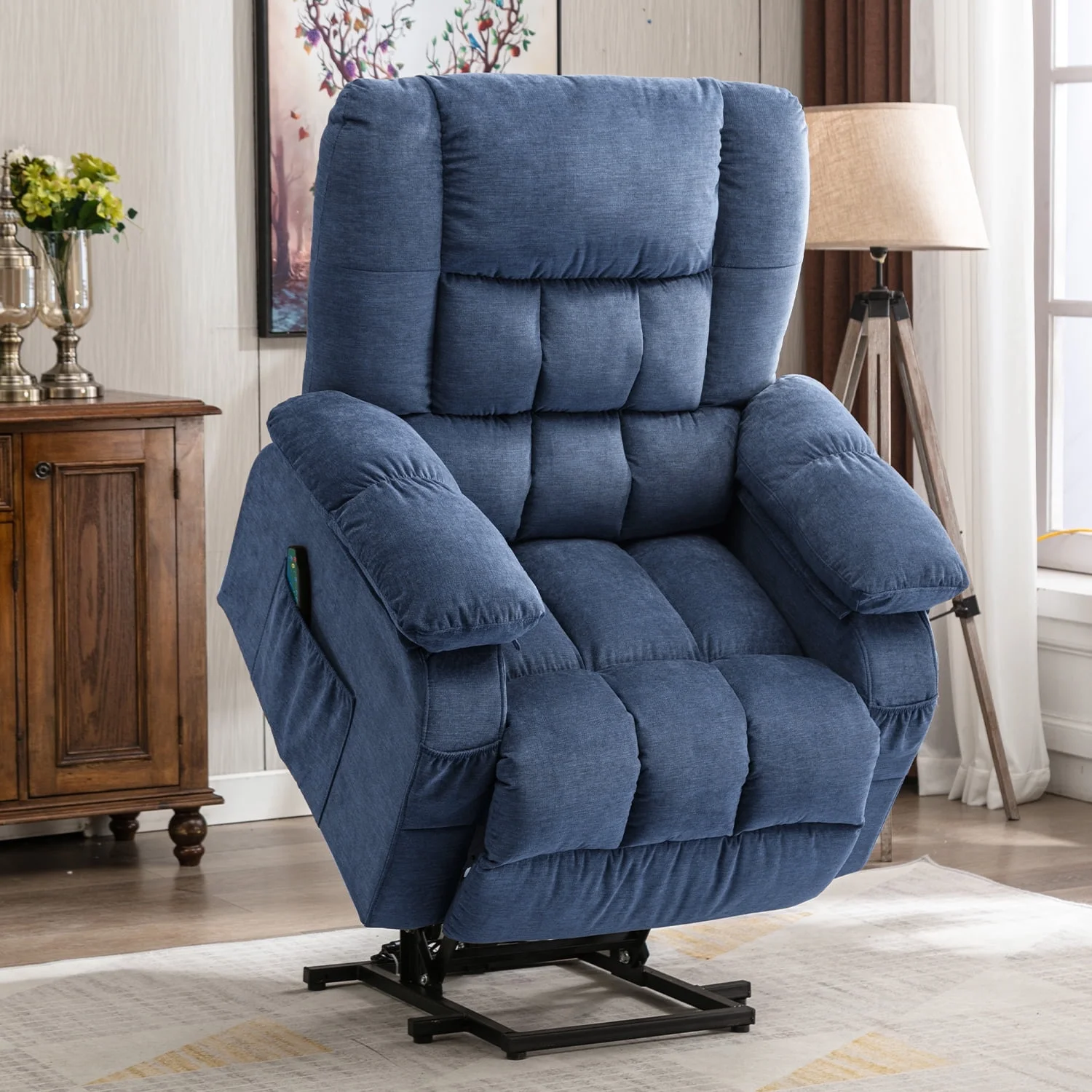 JONPONY Power Lift Recliner Chair Recliners for Elderly with Heat and Massage Recliner Chair for Living Room with Infinite Position and Side Pocket
