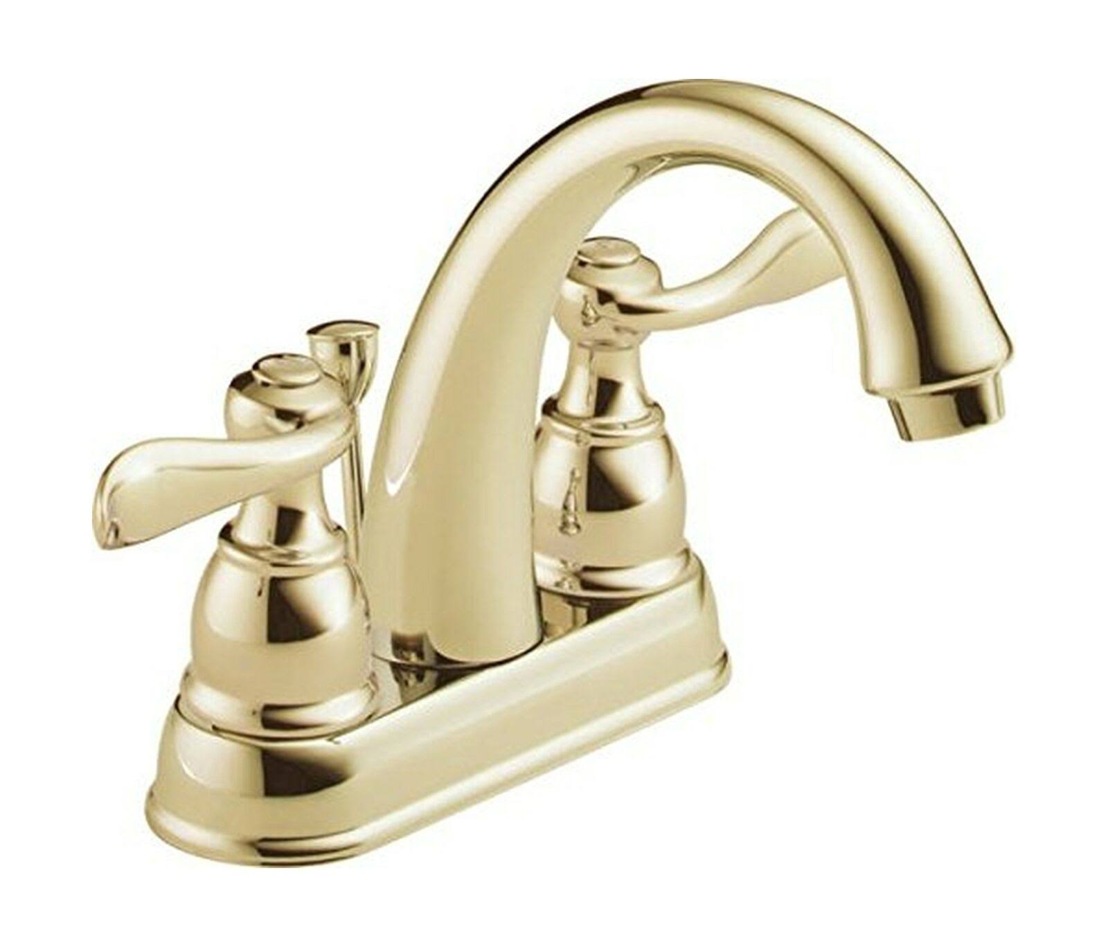 Delta Windemere B2596LF-PB Two Handle Centerset Bathroom Faucet Polished Brass