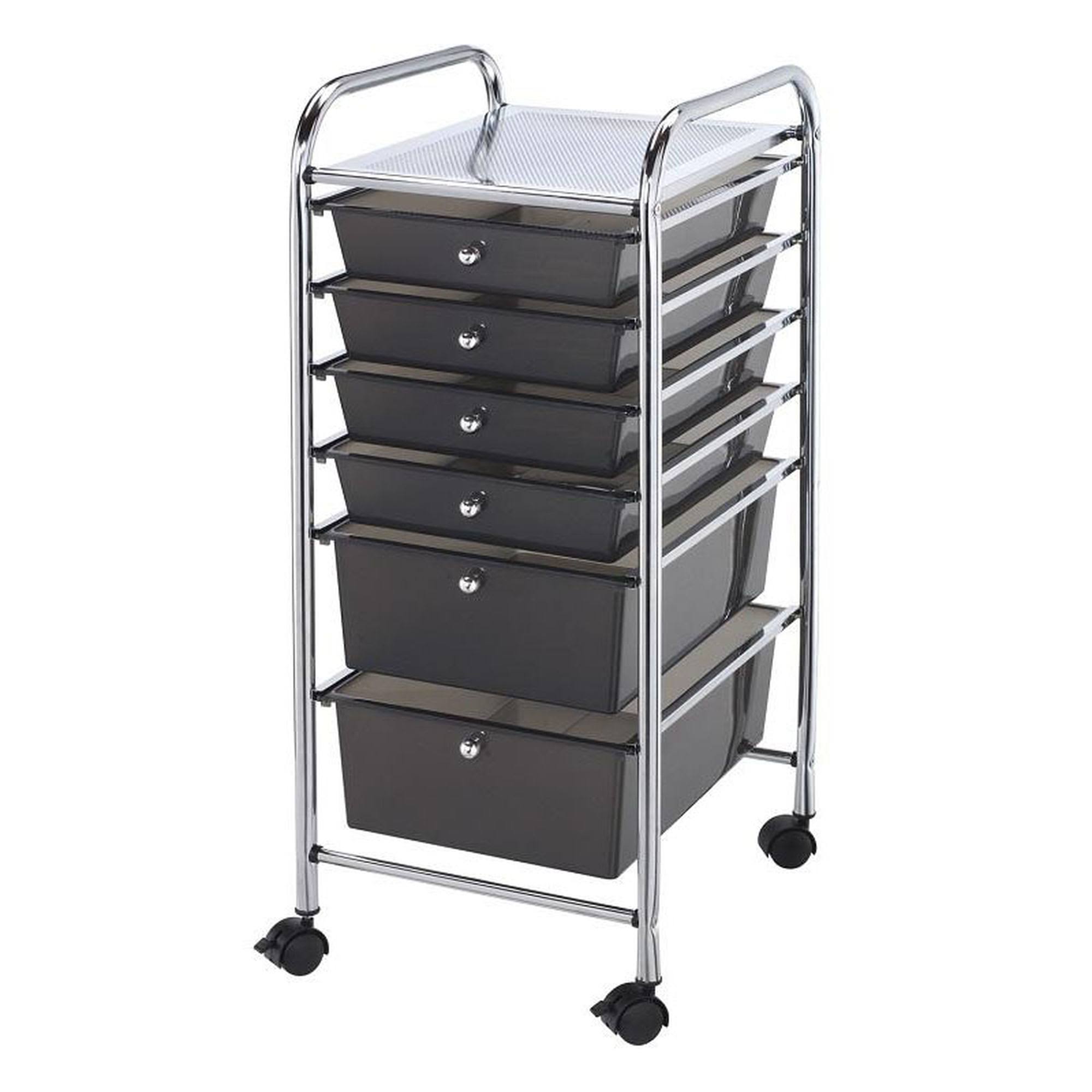 Alvin 6-Drawer Storage Cart, Smoke