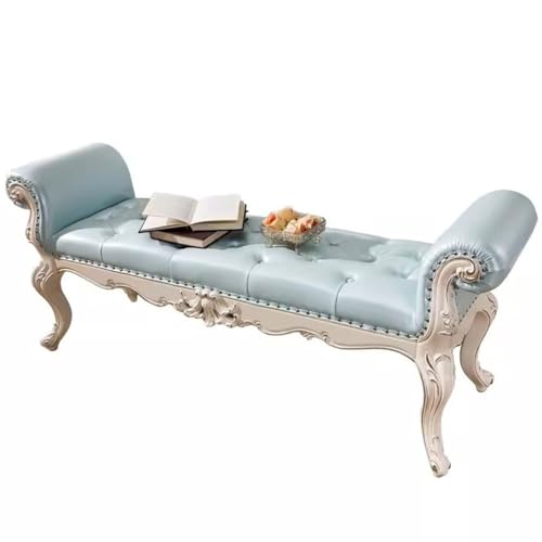 Bed End Bench Bedside Stool, Bedroom Furniture, Shoe Changing Sofa Stool, Solid Wood Leather Bed Bed