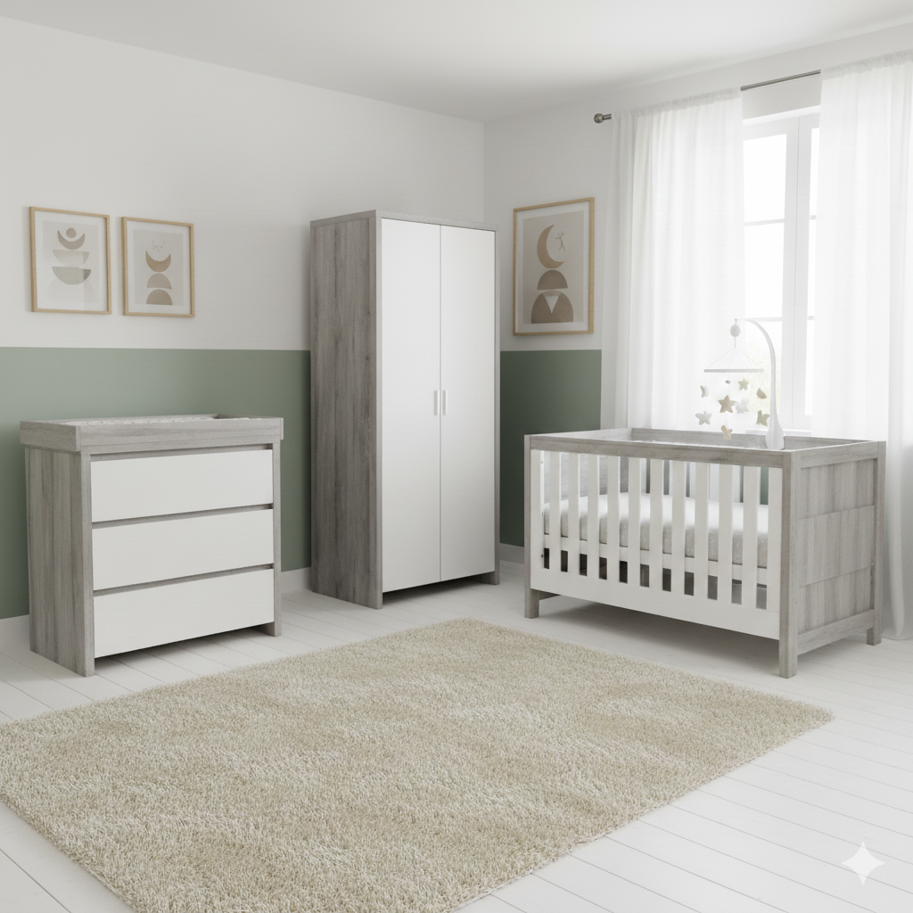 Tutti Bambini Modena Nursery Room Set Builder –  Grey Ash/White