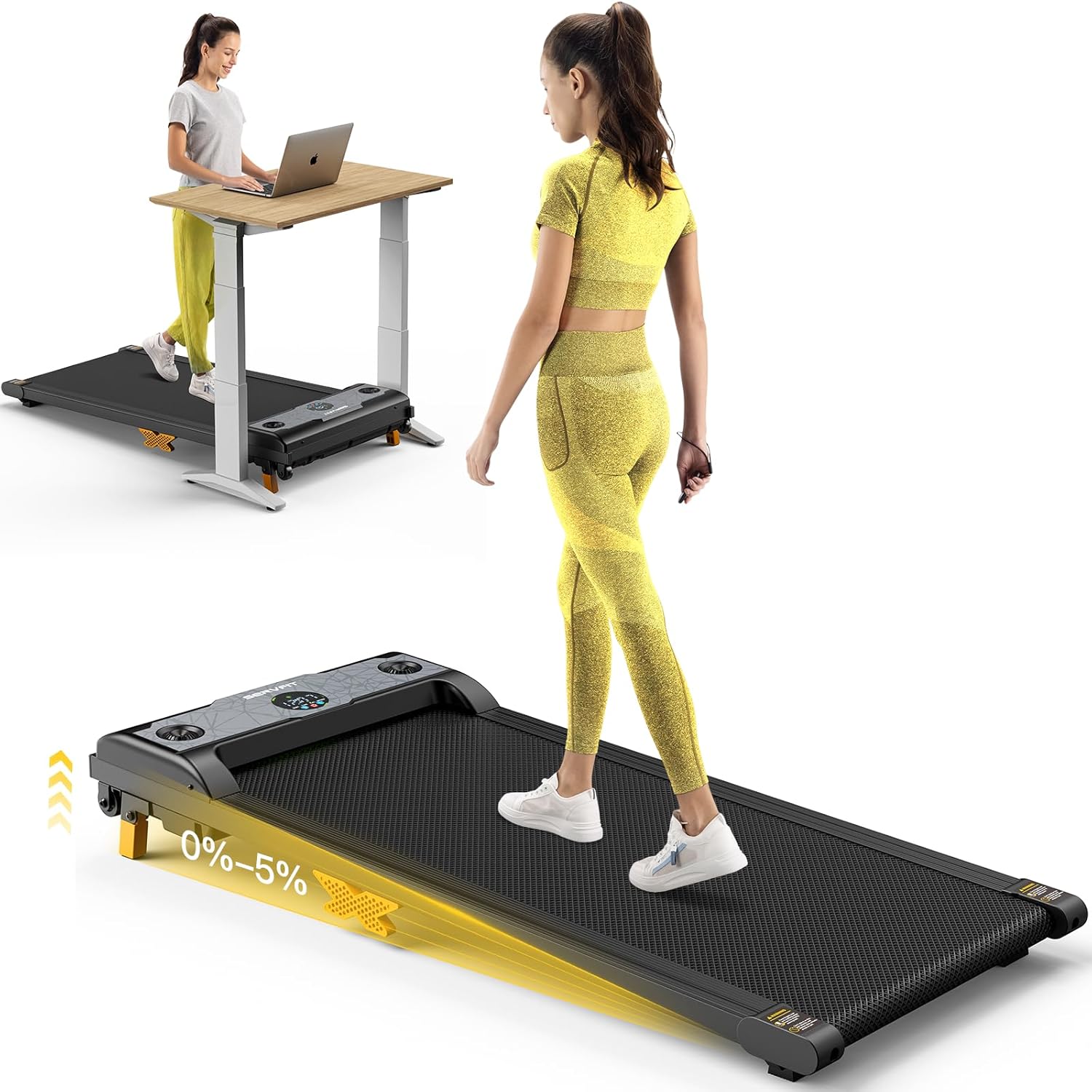 Walking Pad, Under Desk Treadmill with Incline, 3 in 1 Portable Walking Treadmill with Remote Control, LED Display, Hidden Safety Switch