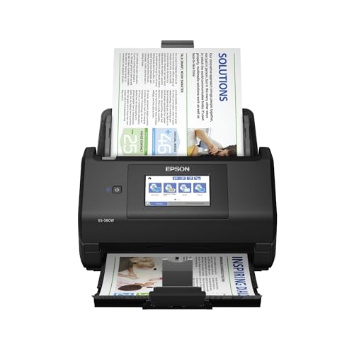Epson Workforce ES-580W Wireless Color Duplex Desktop Document Scanner for PC and Mac with 100-sheet Auto Document Feeder (ADF) and Intuitive 4.3"