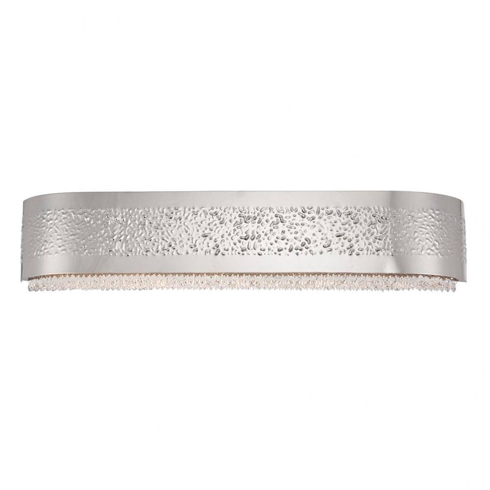 5 Light Bath Bar - 27.5 Inches Wide by 5.5 Inches High Satin Nickel Finish with Clear Crystal - Bailey Street Home - 79-Bel-1863