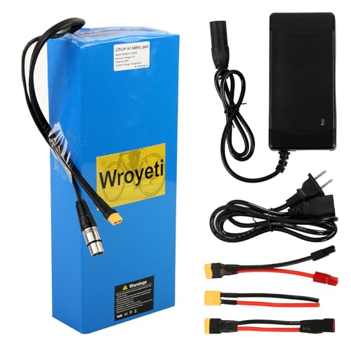 52V Ebike Battery 20Ah 52V Battery 52V Electric Bike Battery 52V Lithium Ion Battery with 3A Charger, T-Plug Extension Cord, XT60 Connector