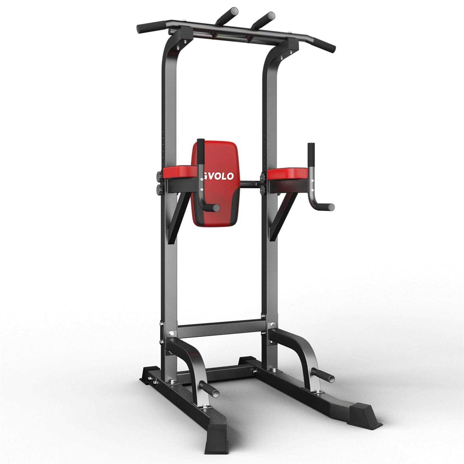 GVOLO Power Tower Dip Station Pull Up Bar Exercise for Home Gym Height Adjustable Multi-Function Power Tower with Backrest Strength Training Fitness