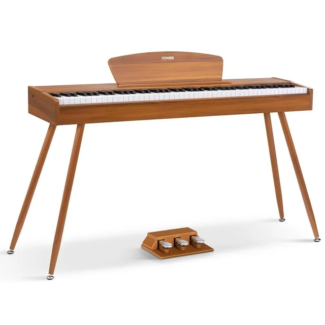 Donner DDP-80 Classic Digital Piano 88 Key Weighted Keyboard, Full-size Electric Piano for Beginners, with Sheet Music Stand, 3 Pedals, Power Adapter