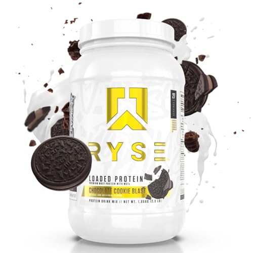 Ryse Loaded Protein Powder | 25g Whey Protein Isolate & Concentrate | with Prebiotic Fiber & MCTs | Low Carbs & Low Sugar | 27 Servings (Chocolate