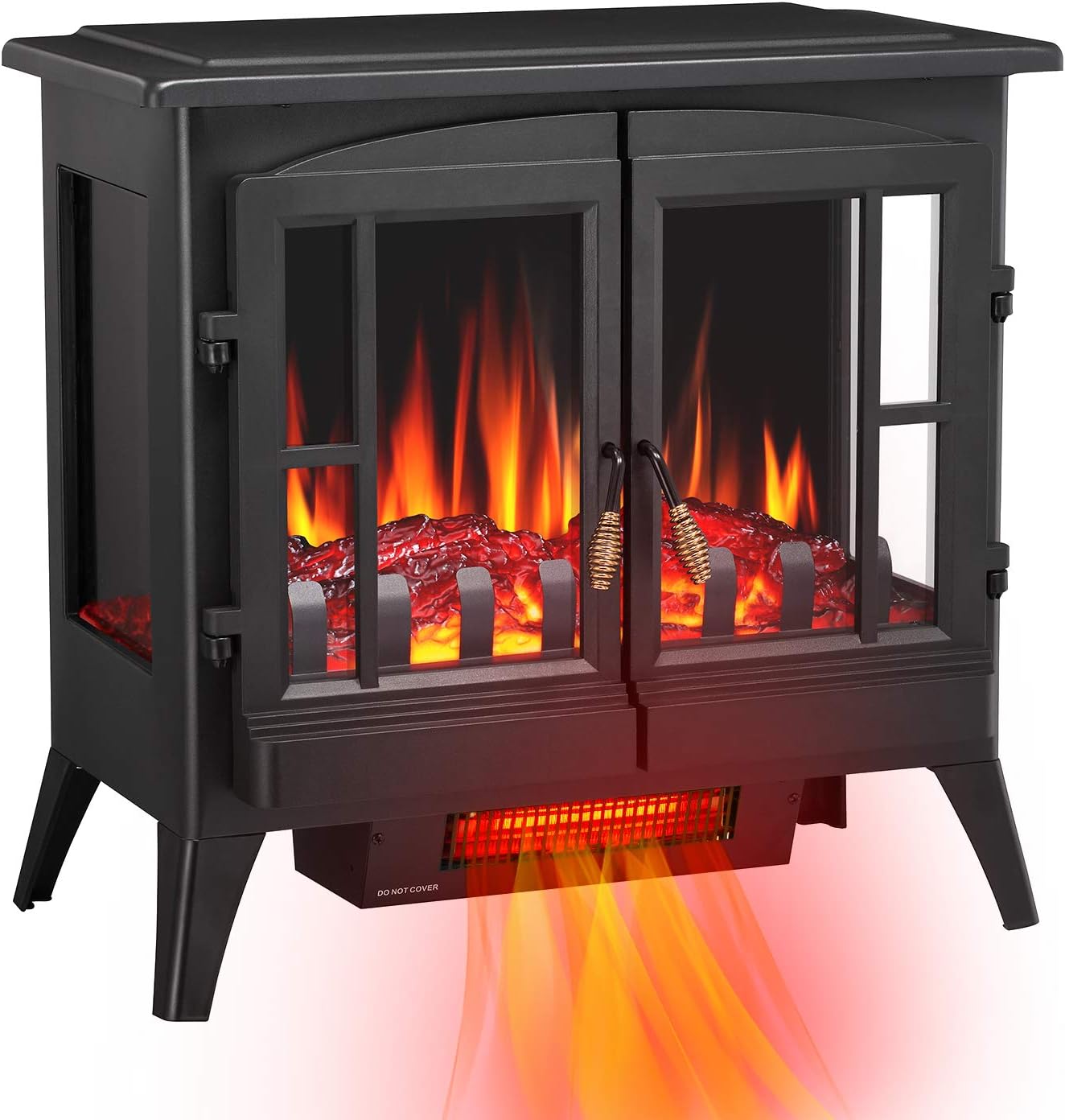 Antarctic Star 3D Infrared Electric Fireplace Stove, Freestanding Fireplace Heater Adjustable Brightness,Portable,Thermostat,Overheating Protection