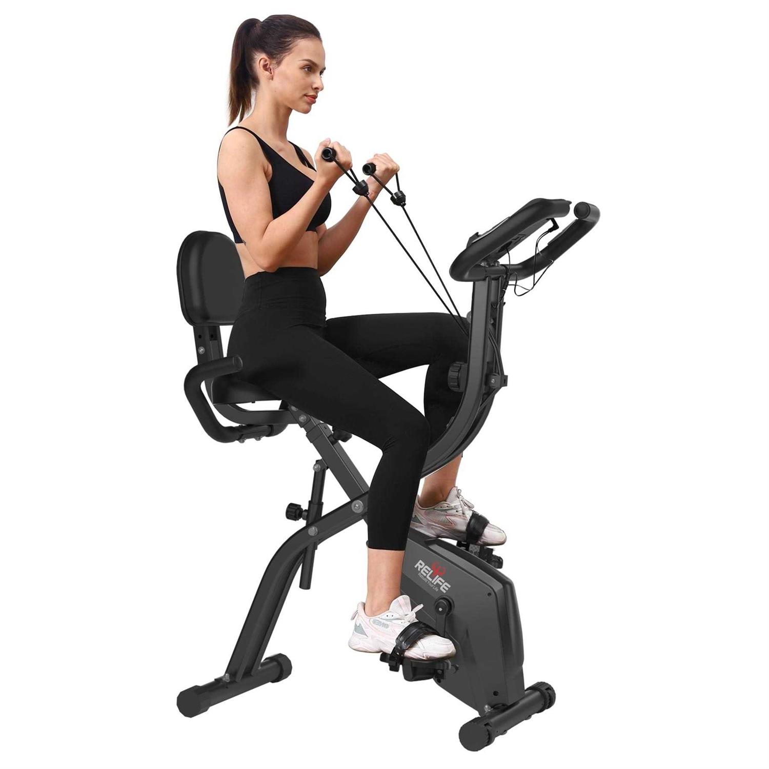 3in1 Foldable Exercise Bike Indoor Cycling Bicycles Stationary for Home Fitness Cardio Workout Relife Rebuild Your Life - Sports Supplies Online Store