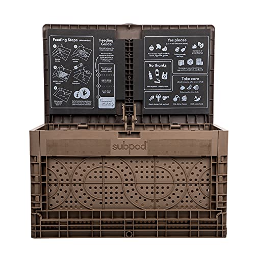 Subpod Compost Bin - Large Outdoor Worm Farm & Aerobic Composting System (33lb) - Smell-Free Food-Scrap Disposal for Healthy Soil