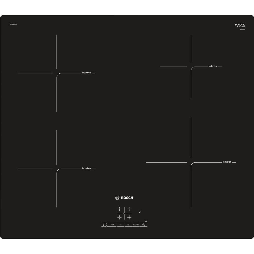 Bosch Serie 4 PUE611BB1E Electric Induction Hob - Black, Black