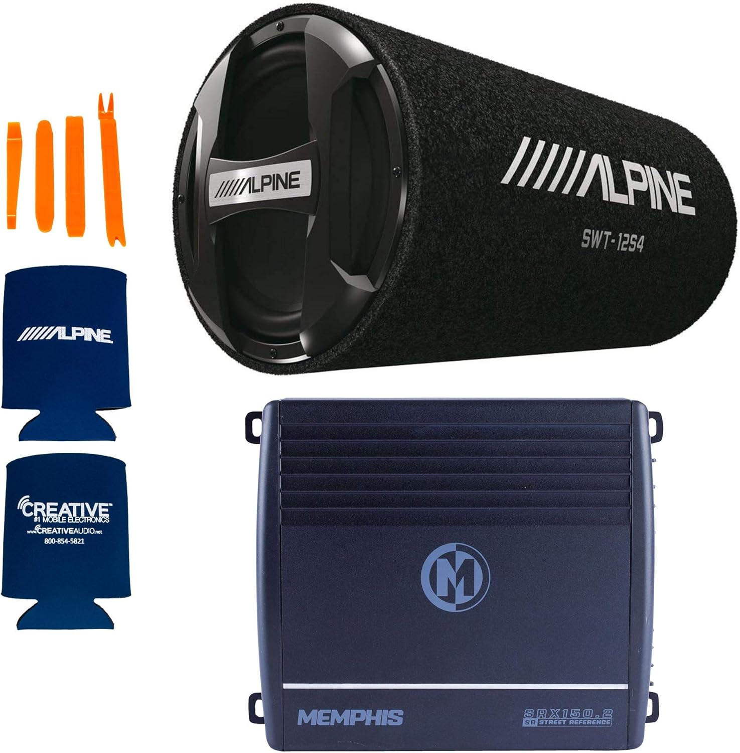 Alpine SWT-12S4 12" Bass System with Memphis SRX150.2 Amplifier