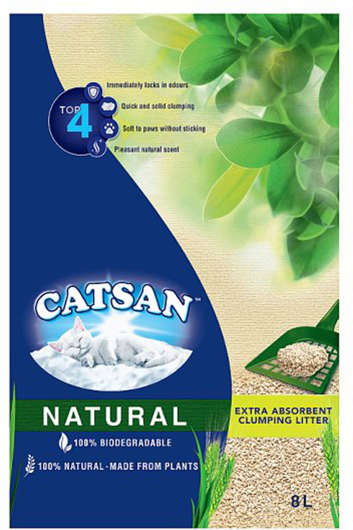 Catsan Biodegradable Natural Clumping Cat Litter 8L