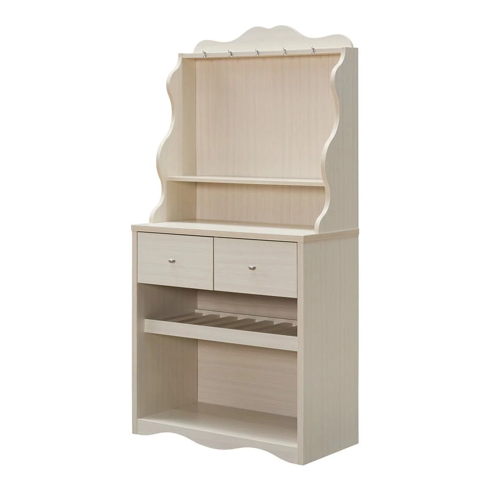 Furniture of America Hazleton Wood Multi-Storage Baker Rack in Ivory