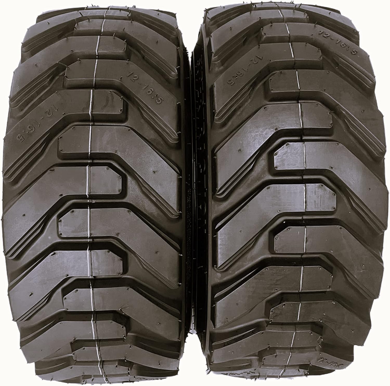 2 HORSESHOE 12-16.5 14PLY R-4 Skid Steer Tubeless Tires w/Extra Thick Rim-Guard Wall Super Heavy Duty H Load 12x16.5 305/70-16.5 NHS 12165 T168 SKS8