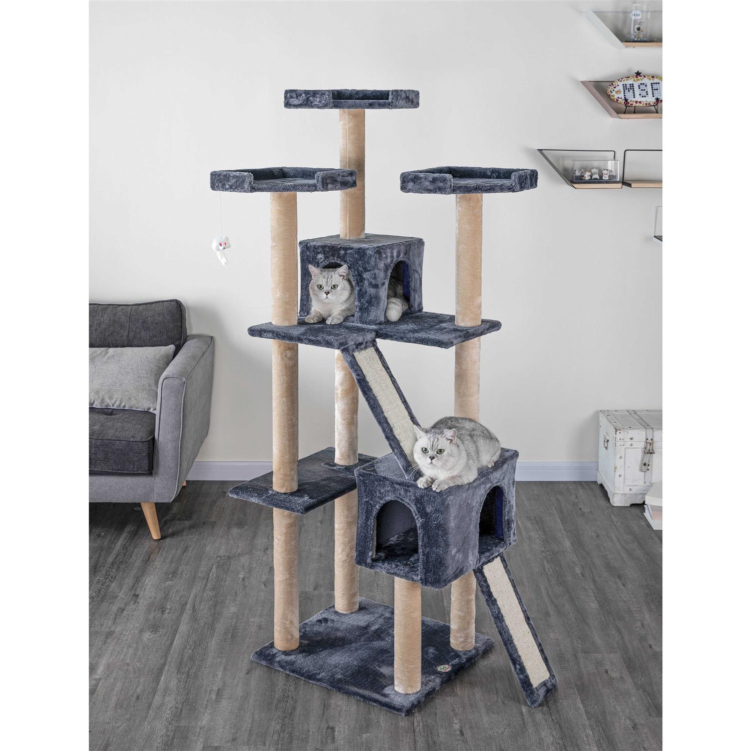 Go Pet Club 71 in. Kitten Cat Tree House with Sisal Scratching Board - Pet Supplies online store