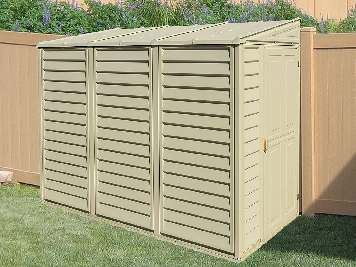 Store More Saffron Lean-to 4' x 8' Plastic Shed, Ivory, 4ft x 8ft