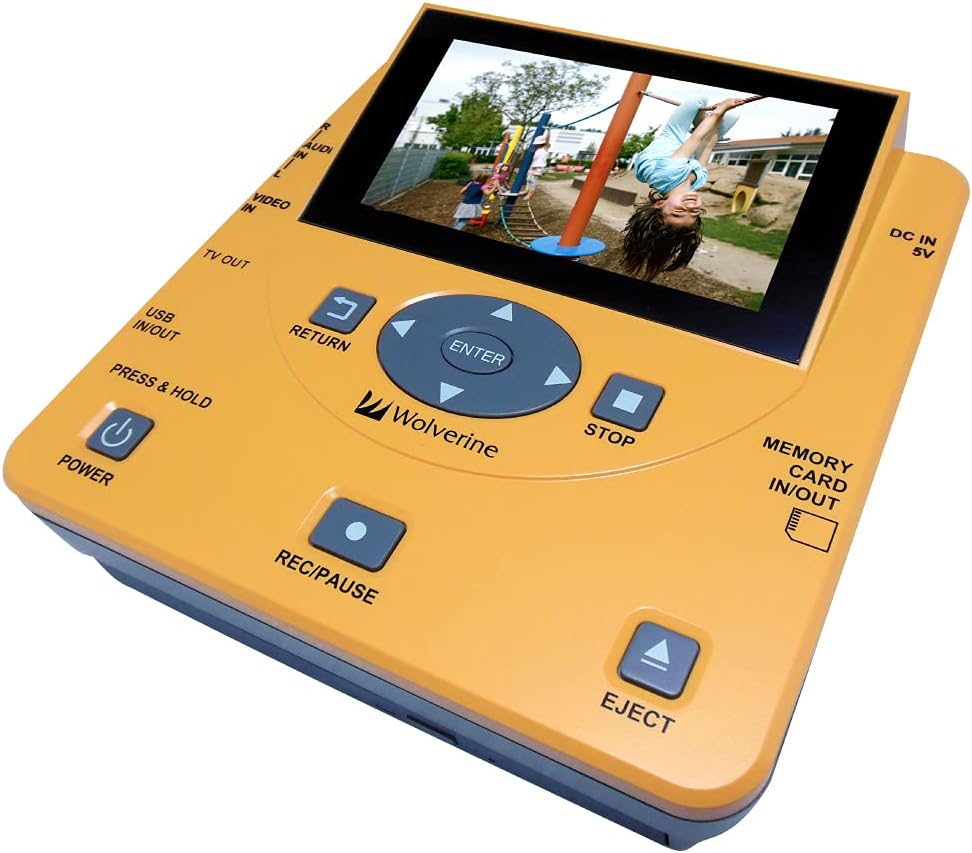 Wolverine TransMedia- Home Movies Digitizer Scanner and Converter. Video to Digital Converter - Record Video from VCR's, VHS Tapes, AV- RCA, Hi8