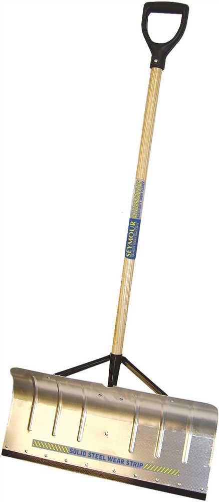 Seymour Aluminum Snow Pusher 24 in. with Wear Strip and Braces 42 in. Wood Handle