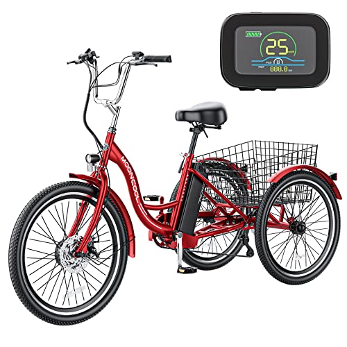 MOONCOOL Electric Tricycle for Adults, 350W 36V Electric Trike Motorized Three Wheel Electric Bicycle
