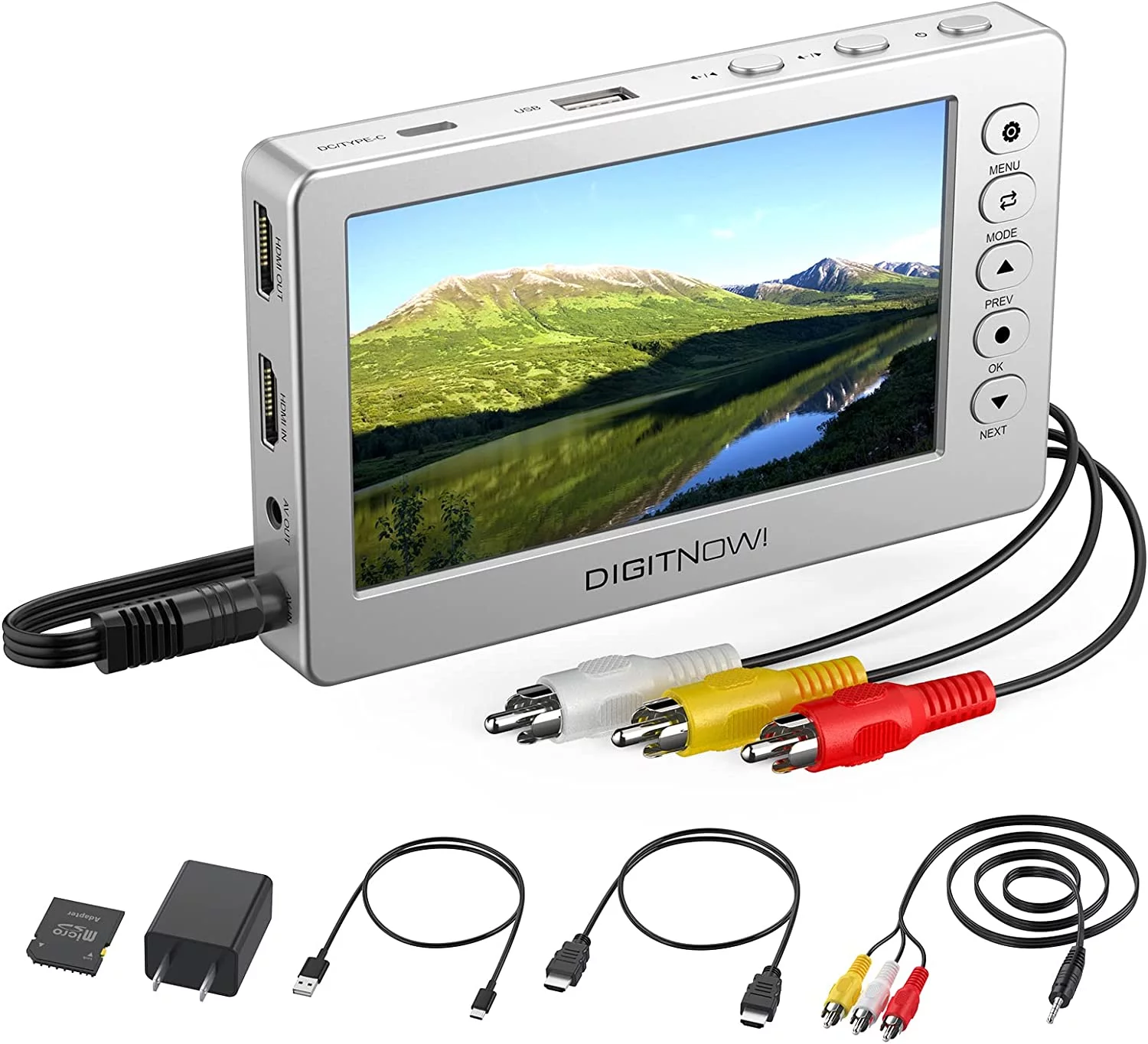 DIGITNOW Video to Digital Converter, VCR VHS to Digital Converter with 5" OLED Screen, Video Recorder Capture Device from DVD, RCA, Hi8, Camcorders