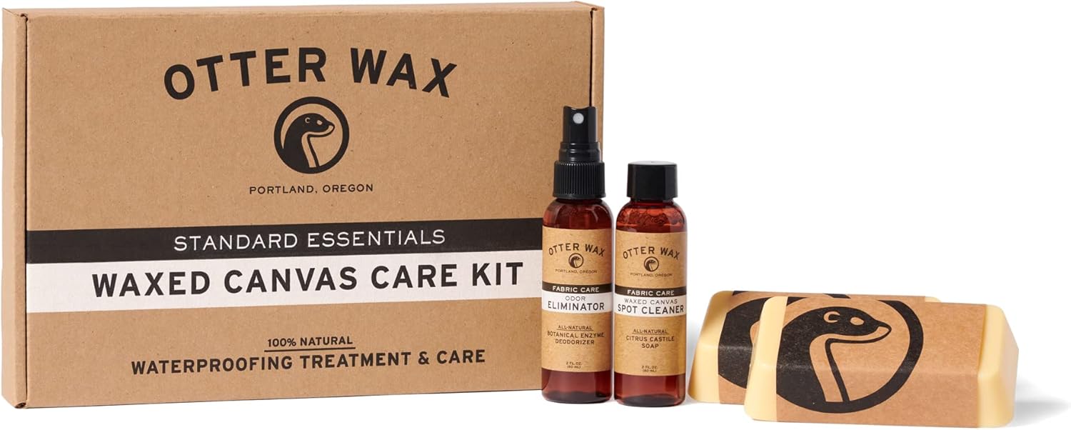 Waxed Canvas Care Kit by Otter Wax | Durable Rain Protection | Made in the USA | Waterproof Canvas and Fabric, Shoes, Hats, Jackets, Bags