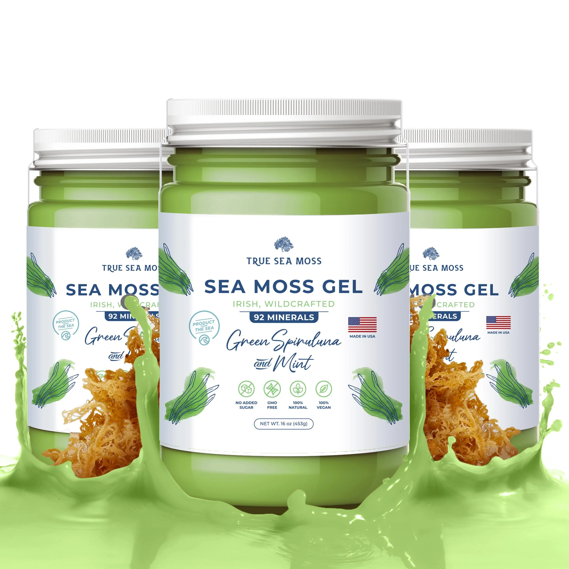 TrueSeaMoss Wildcrafted Irish Sea Moss Gel ?Nutritious Raw Seamoss Rich in Minerals, Proteins & Vitamins ?Health Supplement