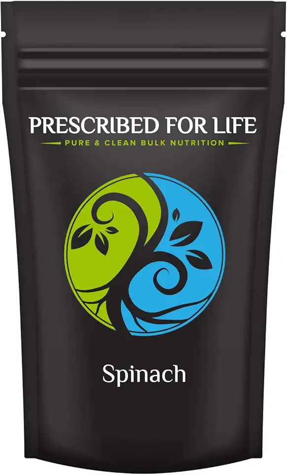 Prescribed For Life Spinach Powder | Green Superfood Rich in Vegan Iron | Supports Bone and Vision Health | Spinach Leafy Greens Supplement for