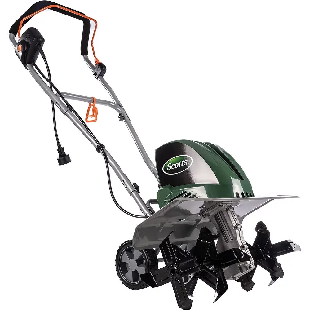Scotts Outdoor Power Tools 14 Amp 20-Inch Electric Garden Tiller Cultivator, Adjustable Tines, Green - Radiant Selections