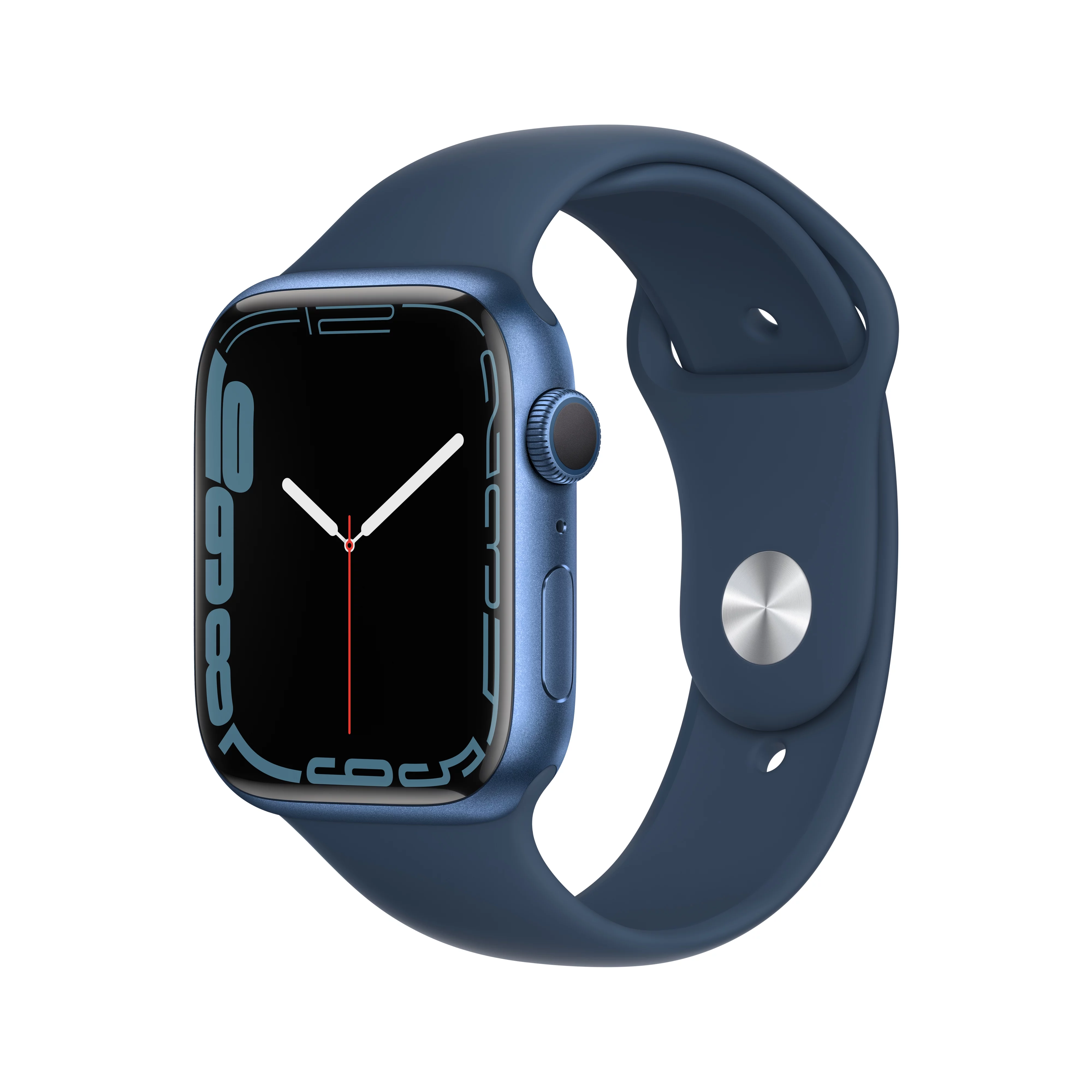 Apple Watch Series 7 GPS, 45mm Blue Aluminum Case with Abyss Blue Sport Band - Regular - Radiant Selections