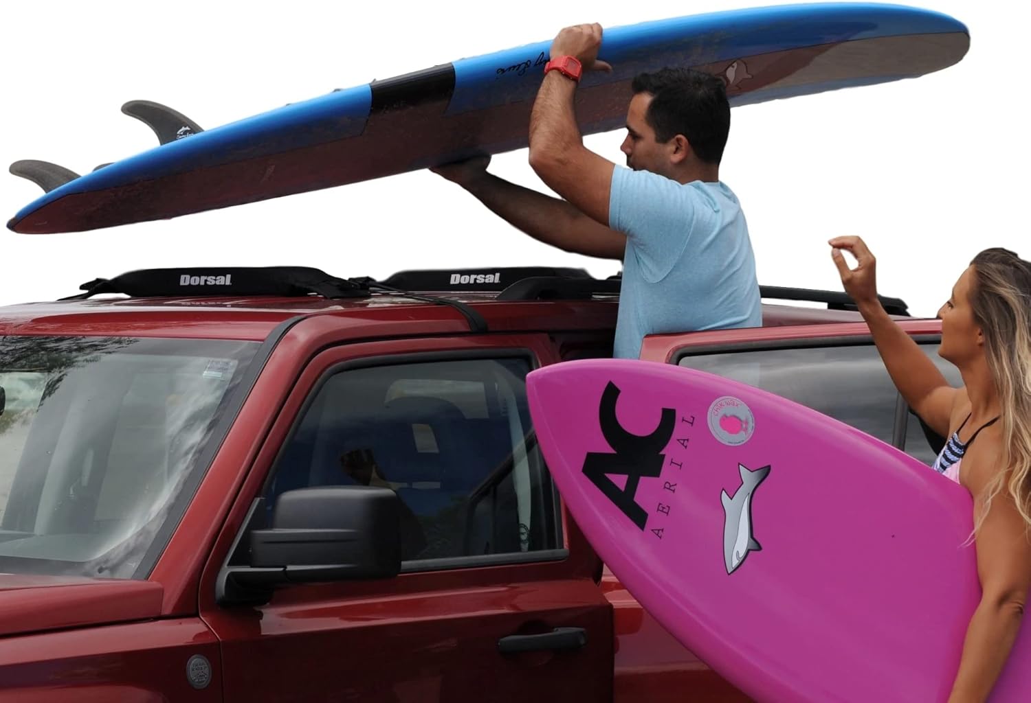 DORSAL Wrap Rax Soft Roof Surfboard Racks with Corrosion Resistant Buckles, Universal Fit Cars, SUVs - Longboards, SUP, Soft Tops 20 Pack of 2