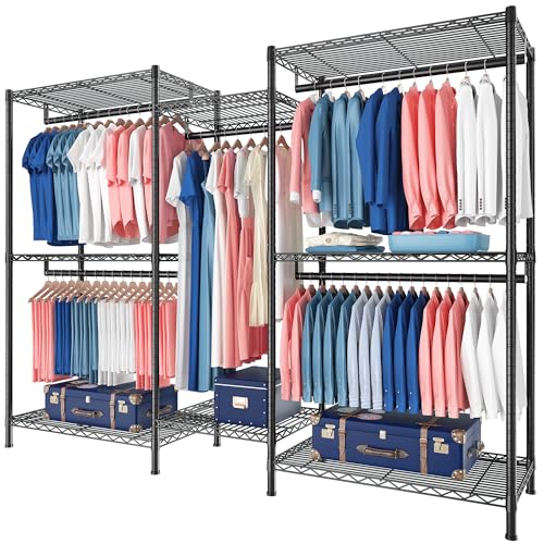 Raybee Clothes Rack Clothing Rack 900 LBS Clothing Racks for Hanging Clothes Heavy Duty Clothes Rack Freestanding Wardrobe Closet Garment Rack