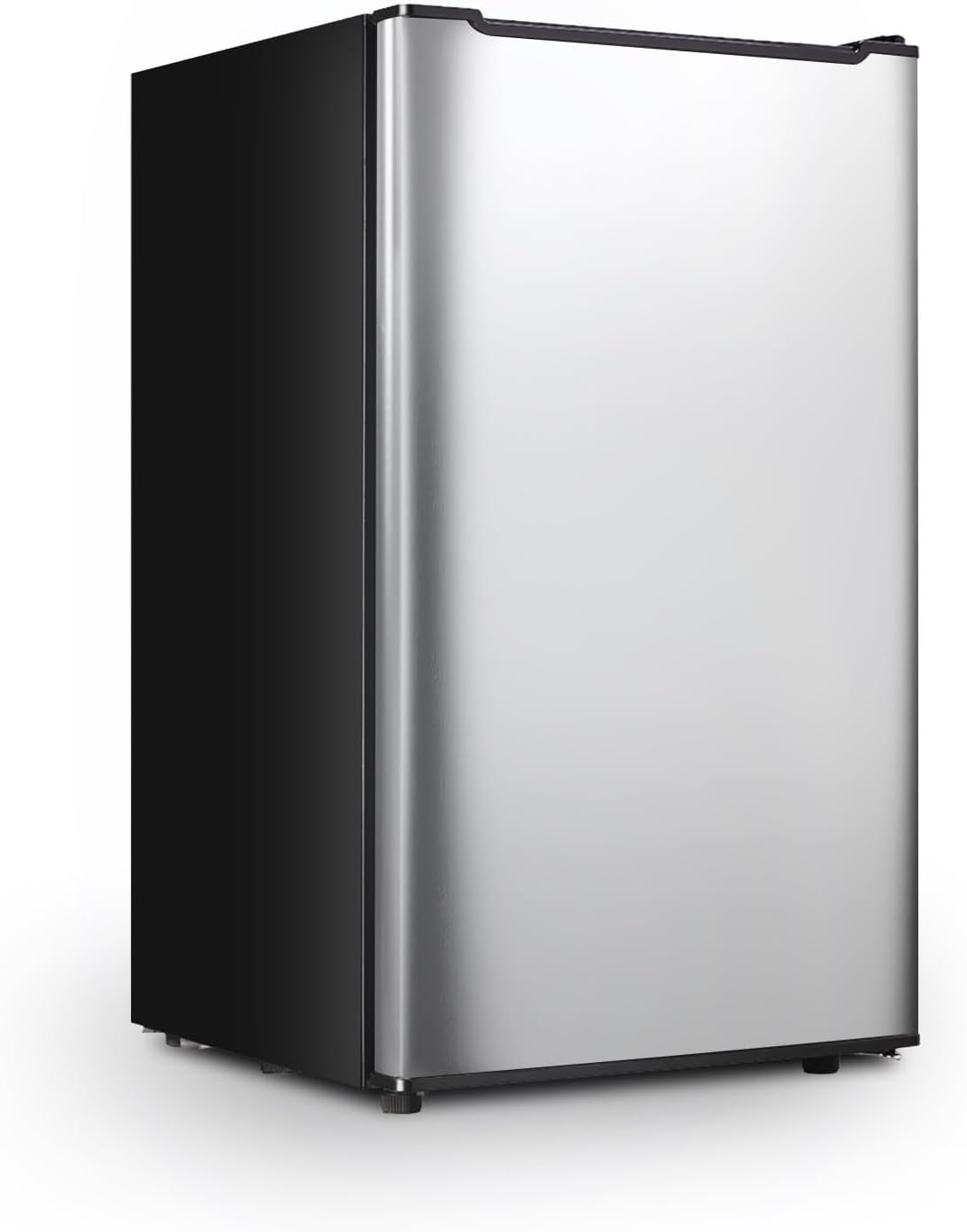Upright Freezer with Reversible Single Door, 3.5 Cubic Feet Stainless Steel Compact Freezer