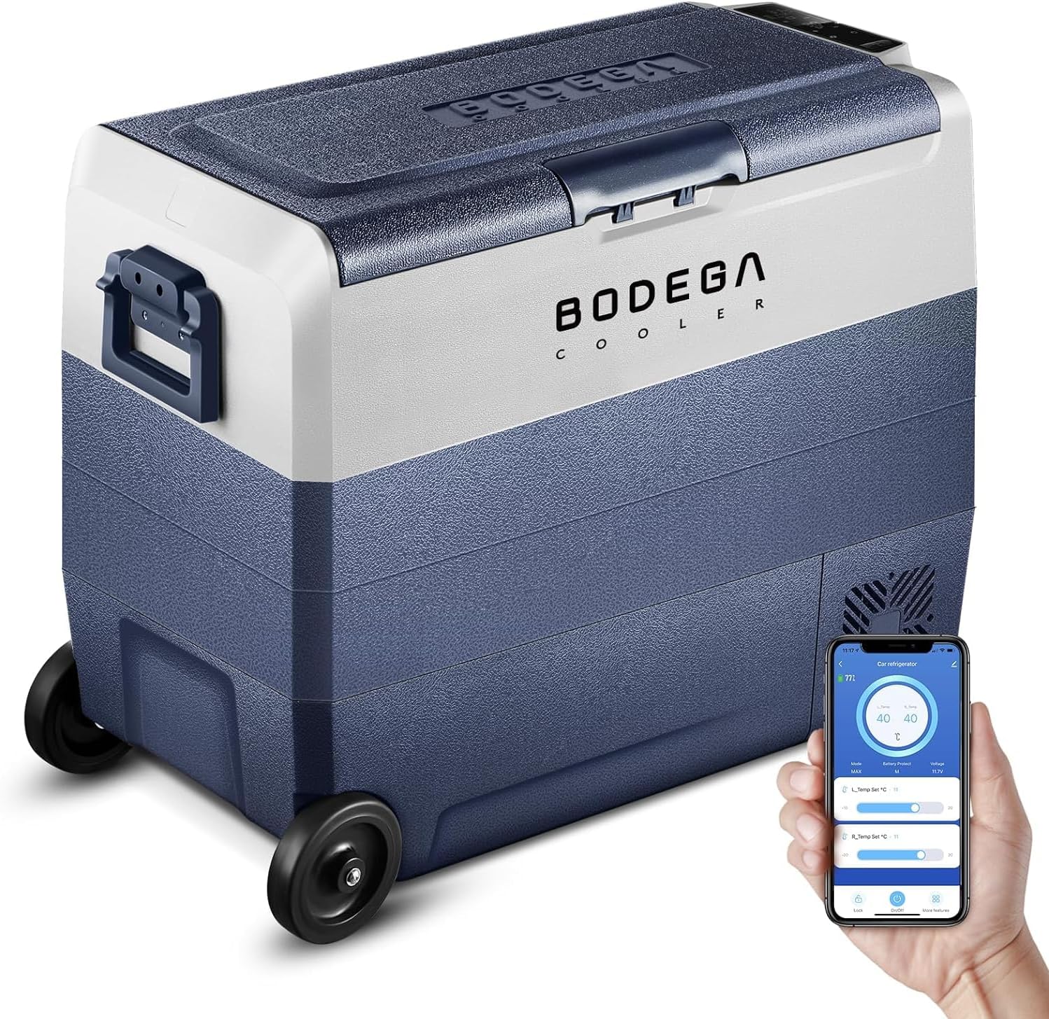 BODEGACOOLER 12 Volt Car Refrigerator, Portable Freezer,64 Quart Car Fridge Dual Zone WIFI APP Control