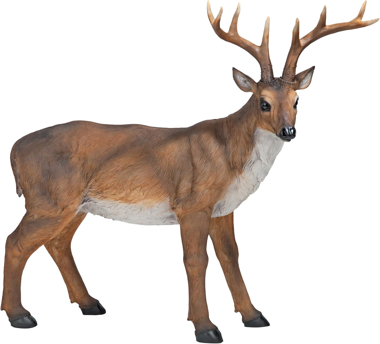 Design Toscano JQ7105 Big Rack Deer Buck Indoor/Outdoor Garden Decoy Animal Statue, 28 Inches Long, 24 Inches Tall, Handcast Polyresin, Brown Finish