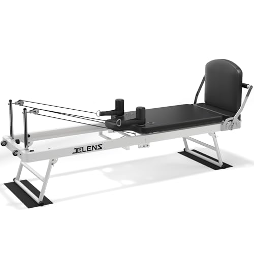 Pilates Reformer, Foldable Pilates Machine & Equipment for Home and Gym Workout with Dual Resistance and Adjustable Height Pulleys
