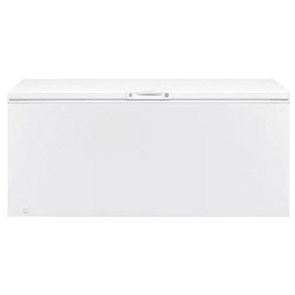 "Frigidaire FFFC15M4TW 56"" Chest Freezer with 14.8 cu. ft. Capacity, Manual Defrost, Caster Wheels, Lock, and LED Lighting, in White"