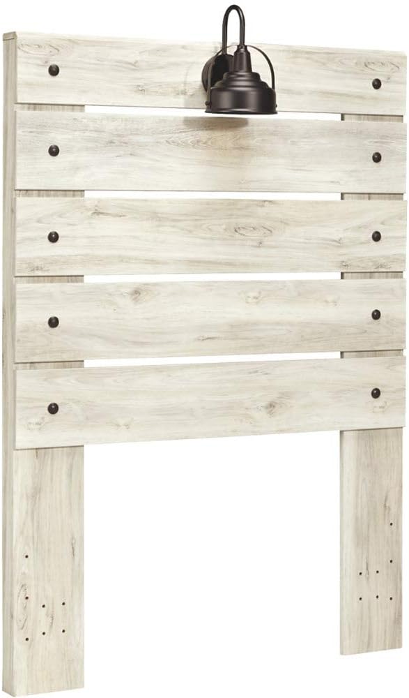 Signature Design by Ashley Cambeck Farmhouse Panel Headboard ONLY with USB Charging Stations, King, Whitewash