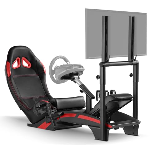 RACGTING Racing Simulator Cockpit with TV Monitor Stand for G920 G29 G923, for Thrustmaster T248X T248 T300 T150 458 TX