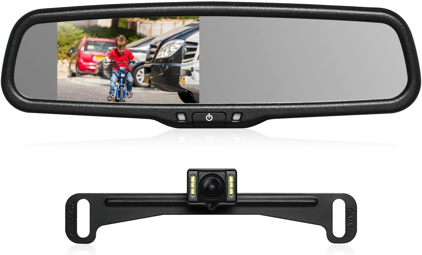 AUTO-VOX T2 Backup Camera for Car/Trucks,OEM Look Rear View Mirror Camera Monitor with IP68 Waterproof Back Up Camera
