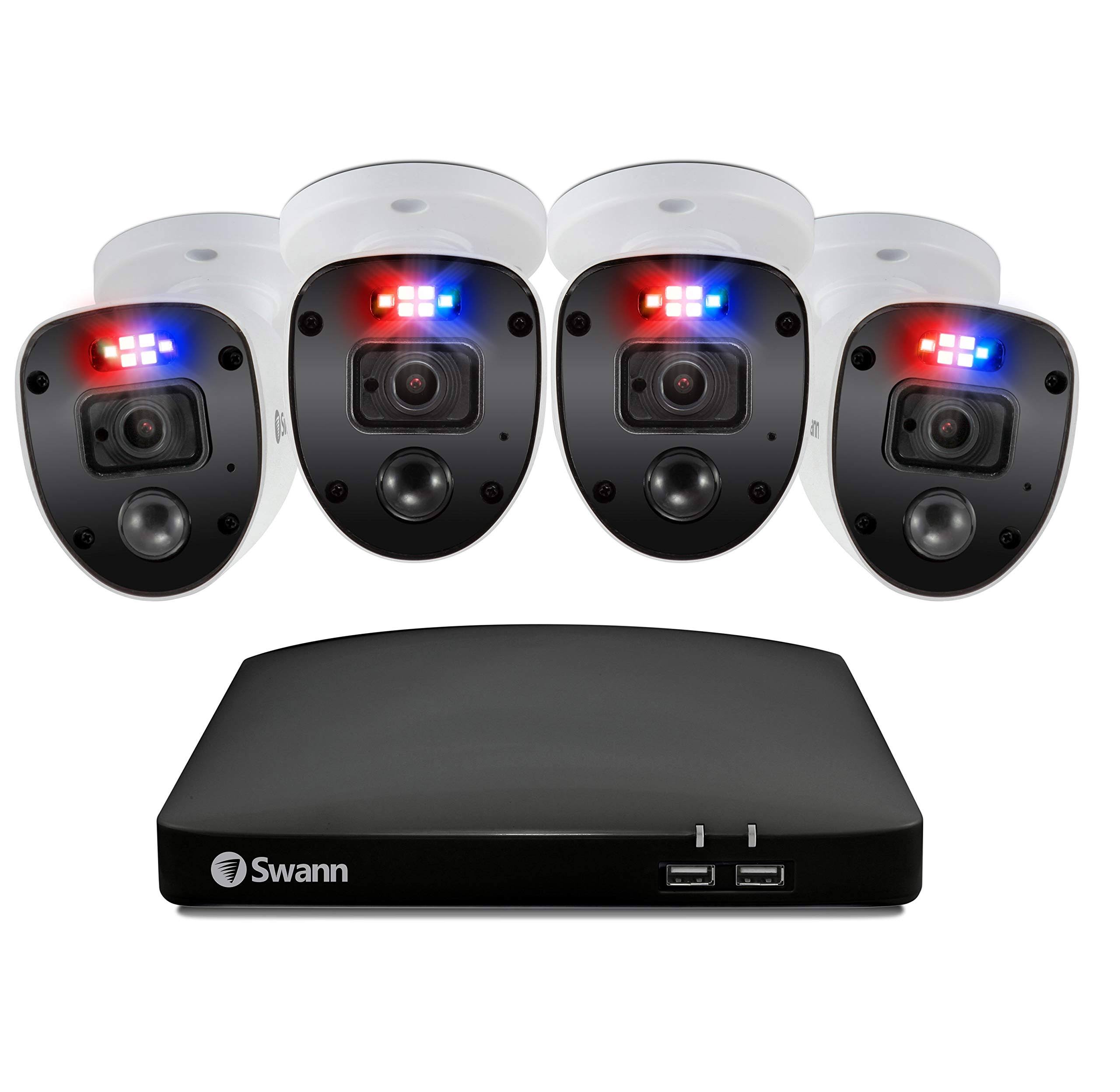 Swann Security CCTV Kit, 8 Channel 1080p Full HD 1TB HDD DVR-4680 with 4 x PRO-1080SL Enforcer Bullet Analogue CCTV Cameras - Wo