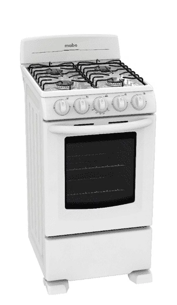 mabe&reg; Gas 20&rdquo; Range mod. JEM2030BAPB white 4 cooking zones and convenient electronic button ignition