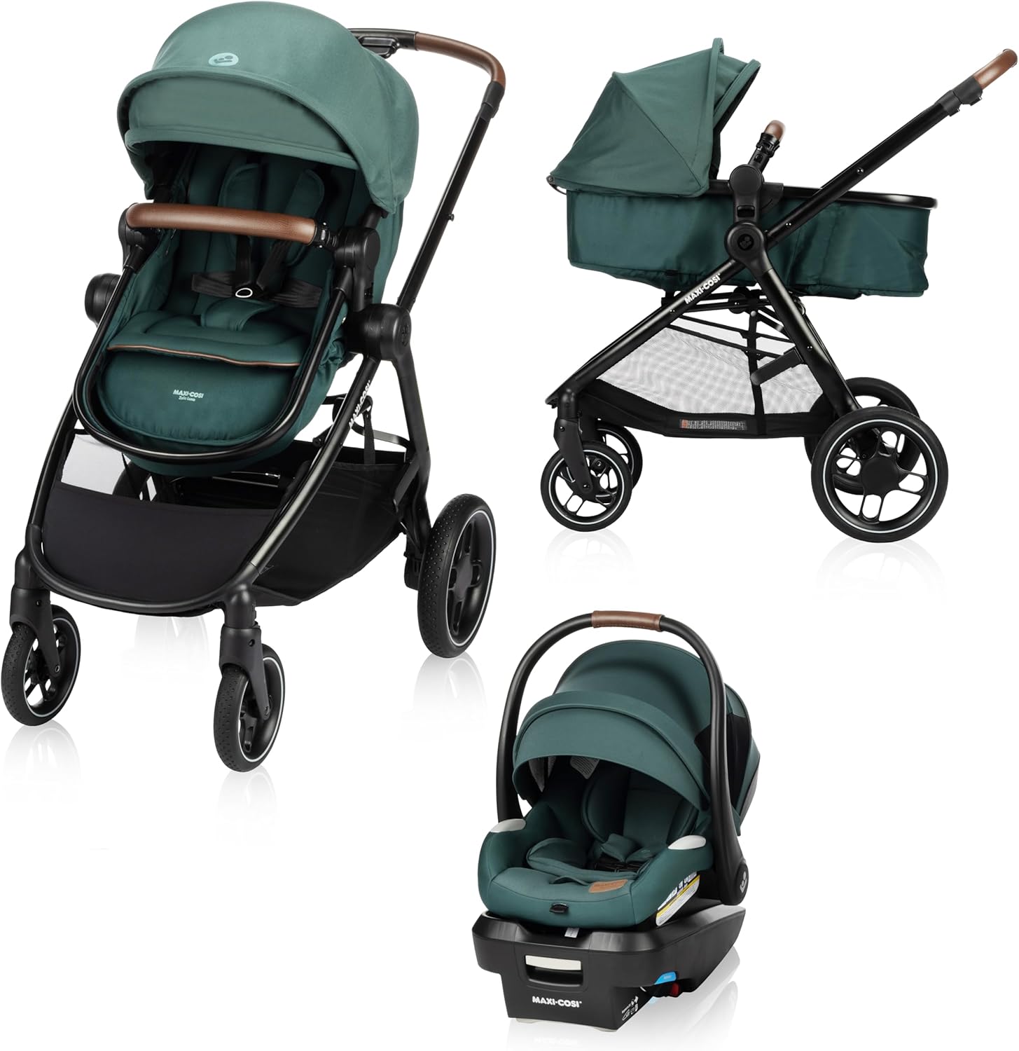 Maxi-Cosi New Generation Zelia Luxe 5-in-1 Modular Travel System, Carriage Mode, Reversible Toddler Seat, Mico Infant Car Seat (included)
