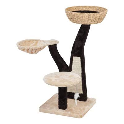 38x22 Regan Plush and Wicker Cat Tree Tucker Murphy Pet