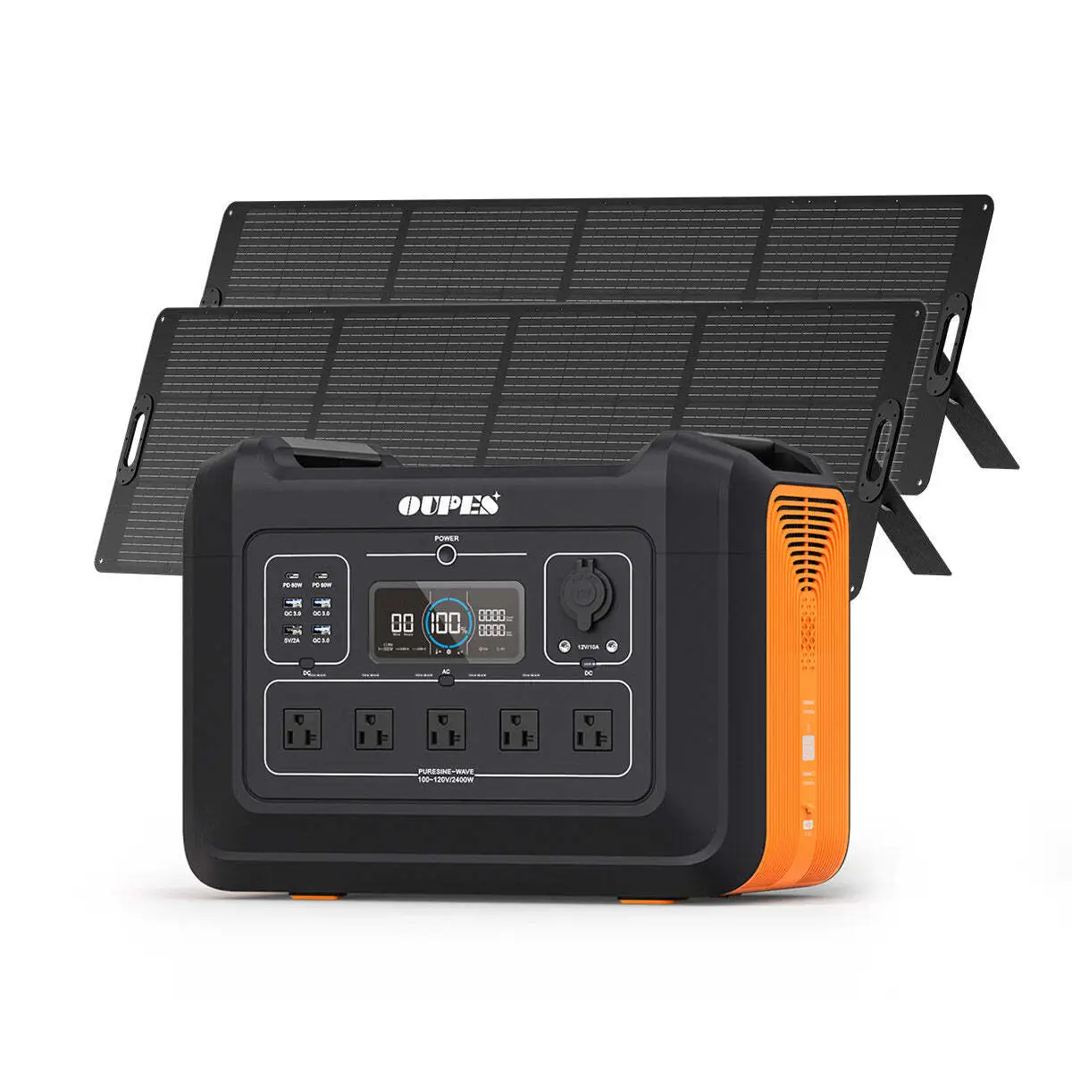 OUPES 2400W Solar Generator with 4*240W Panels Included