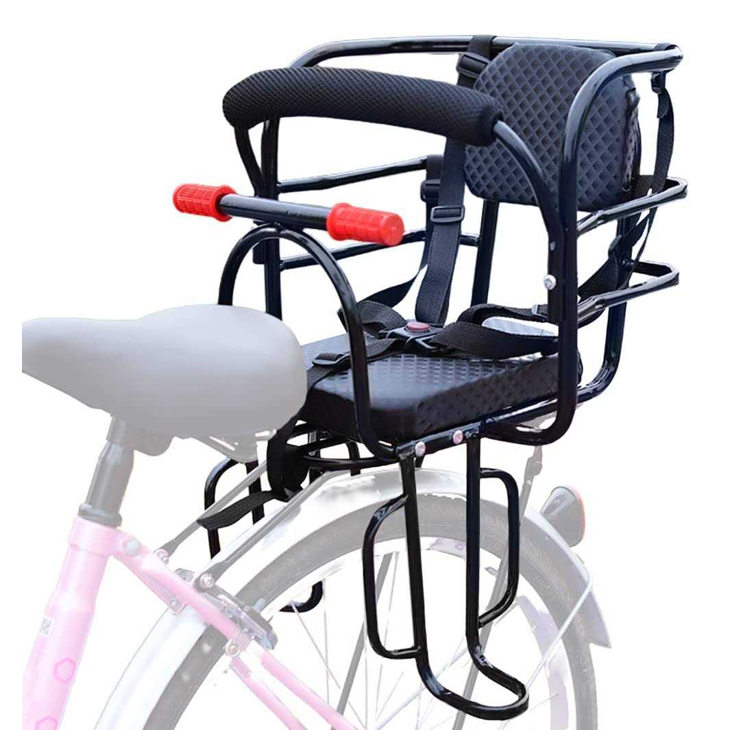 Bwcece Rear Kids Bike Seat,Back Mount Child Bike Seat Attachment for Adult Bike,Outdoor Bike Seat for Children,Toddlers,and Kids
